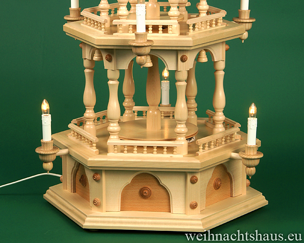 Pyramide elektrisch Weihnachtspyramide mit elektrischer Beleuchtung leer ohne Figuren Seiffen kaufen